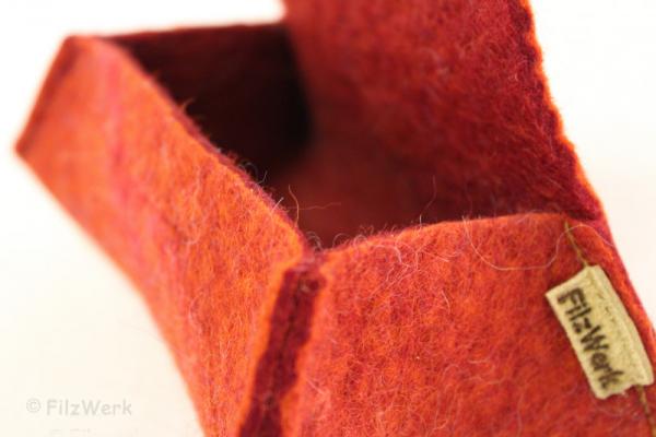 Filzschachtel mit Deckel Orange-Rot